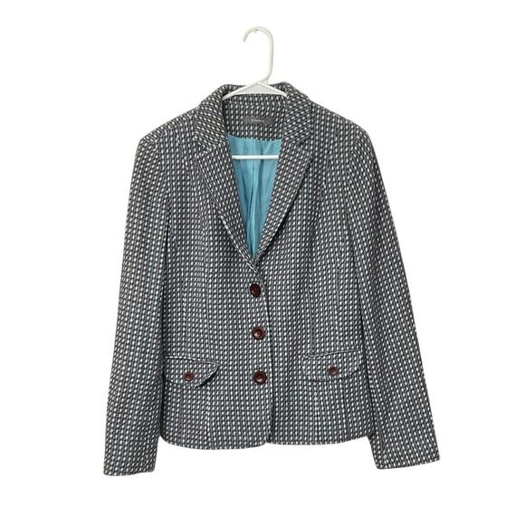 Liz Claiborne Wool/Angora Womens Blazer Size 12 Large Wood Buttons Office Siren - Picture 2 of 7